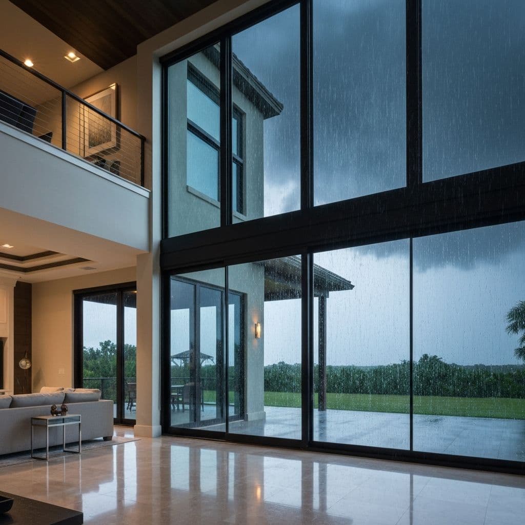Impact windows protecting Orlando home during storm
