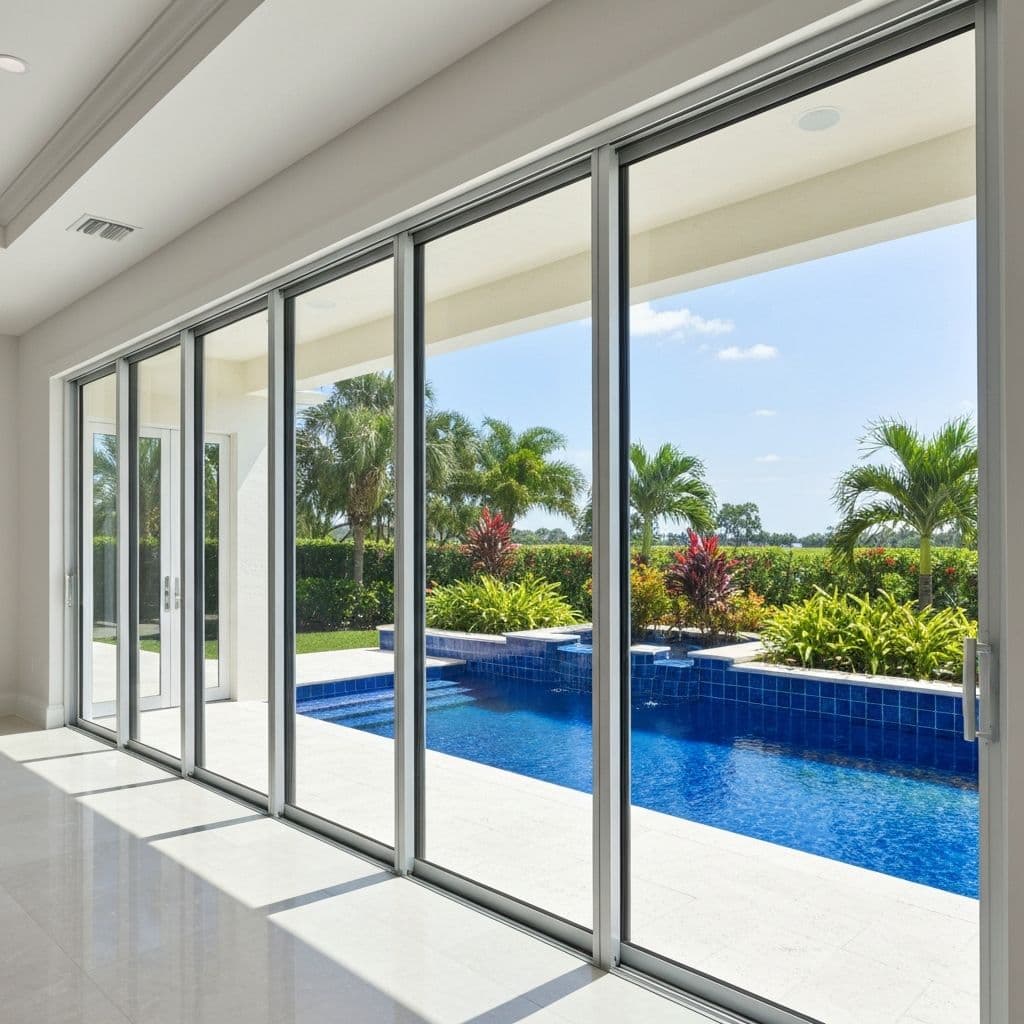 Impact patio doors on South Florida home